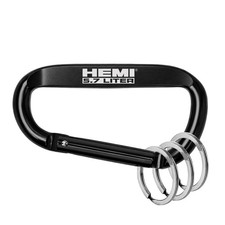 Hemi 5.7 Liter Laser-etched Black Metal Carabiner Keychain With Split Key Rings