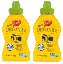 Moutarde jaune classique French's True Organics, 12 onces (2 bouteilles à presser)