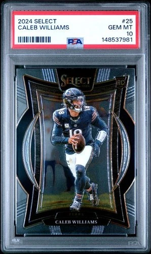 2024 Panini Select CALEB WILLIAMS #25 Rookie RC Chicago Bears PSA 10