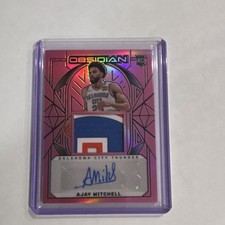 Panini Obsidian Ajay Mitchell Rookie Patch Auto Pink Flood 25/49 Thunder NBA