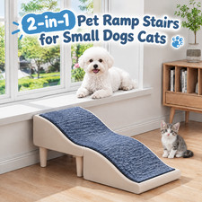 2-in-1 Foldable Pet Ramp Dog Stairs for Small Dogs Cats Ottoman Shoe Bench