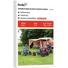 Koala Double Side Thin Glossy Photo Paper 8.5x14 Inches Legal 8.5"X14", white