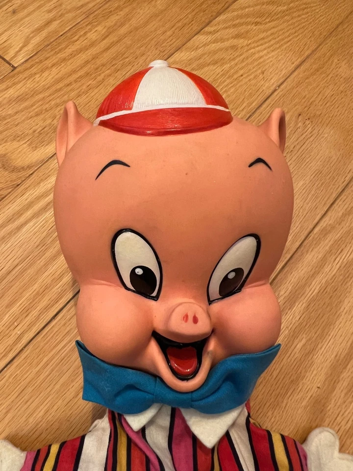 1964 Vtg MATTEL TOYS LOONEY TUNES 15" TALKING PORKY PIG Puppet - Talks Great! - Image 4 of 4