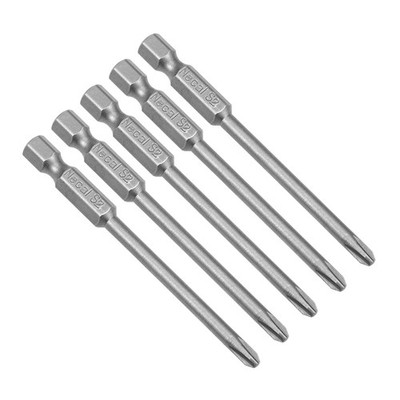 5pcs 1/4inch Hex Shaft 75mm Phillips 4PH2 Magnetic S2 Screwdriver Tip