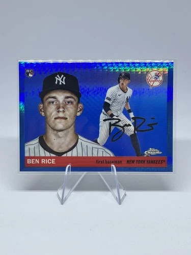 2025 Topps Chrome Platinum Ben Rice Blue Prism Refractor Rookie #311 Yankees RC