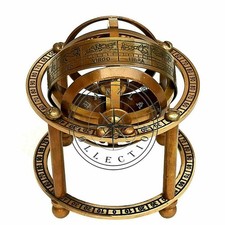Antique Brass Armillary Sphere Nautical Collectible Globe Astrolabe Maritime