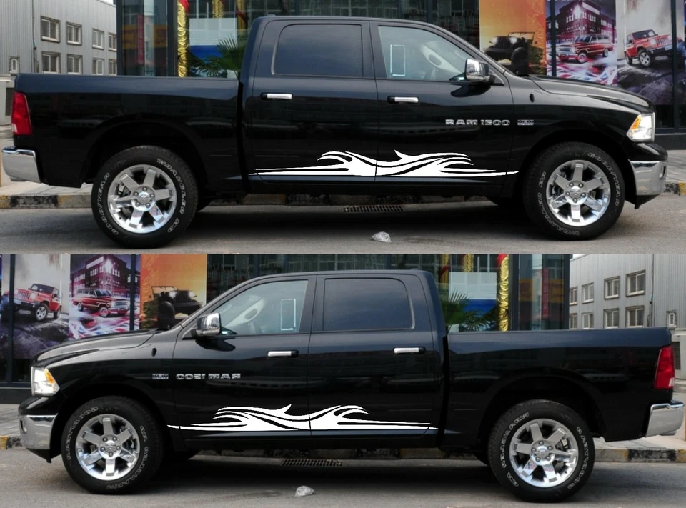 Calcomanía adhesiva rayas laterales para Dodge Ram 1500 2500 2009 2018 2000 2005 2008 2001 Foto 4 de 4