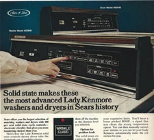 Sears Kenmore Print Ad, Sears Magazine Ad, Lady Kenmore Ad, Washer Ad, Dryer Ad