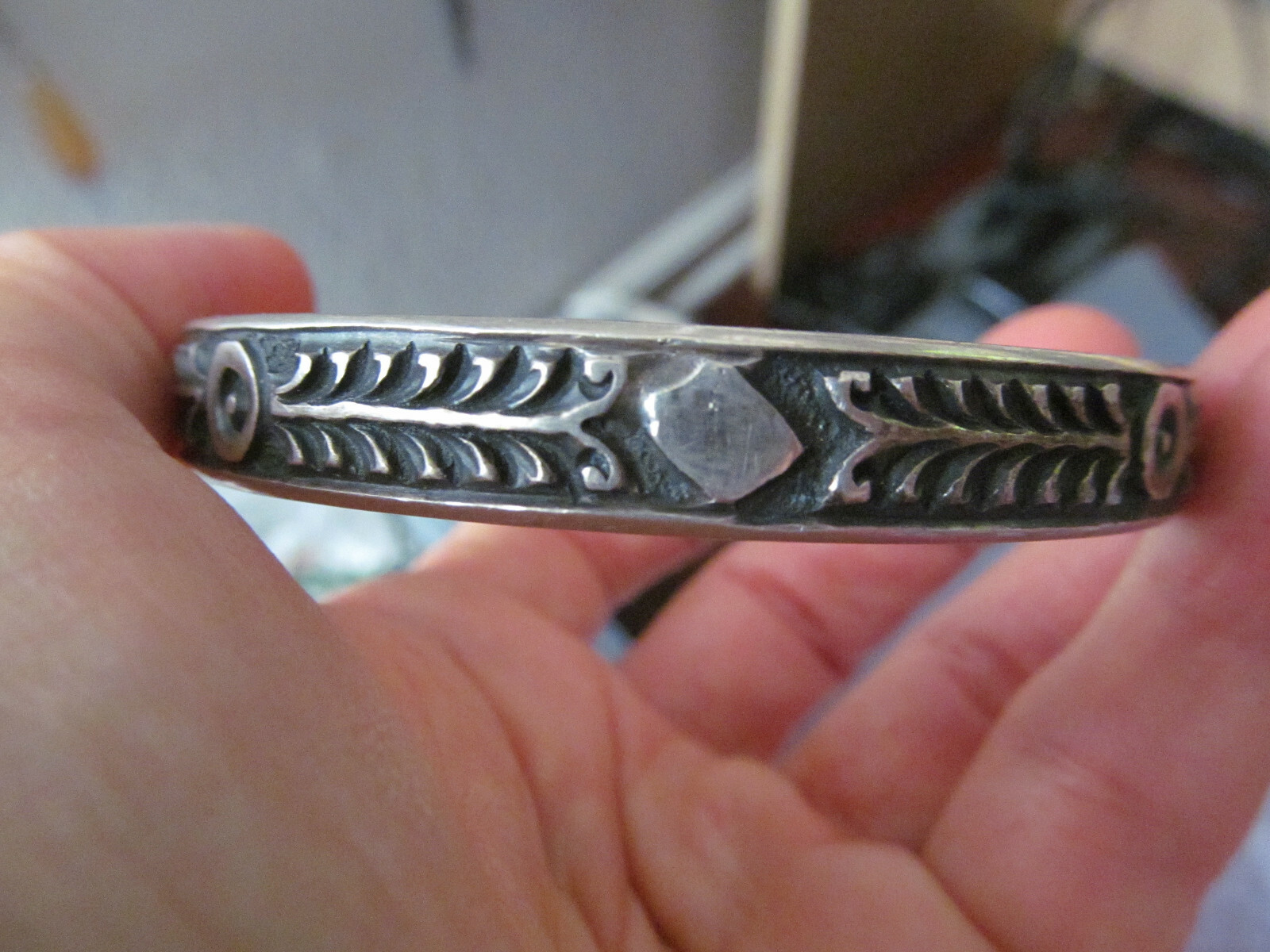 Vintage Silver 800 Patterned Textured Embossed Ba… - image 9