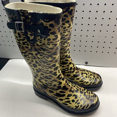 Rain Boots Womens Size 6 Cheetah Print | eBay