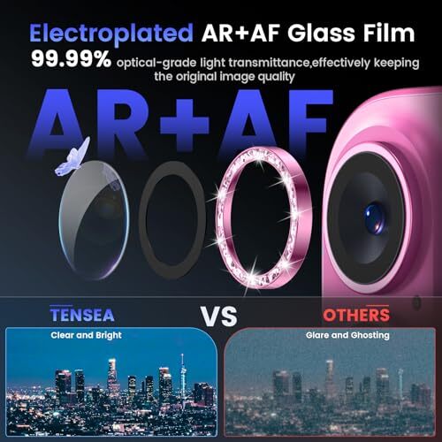 for iPhone 16 / iPhone 16 Plus Camera Lens for iPhone 16/16 Plus Glitter Pink - Zdjęcie 8 z 8