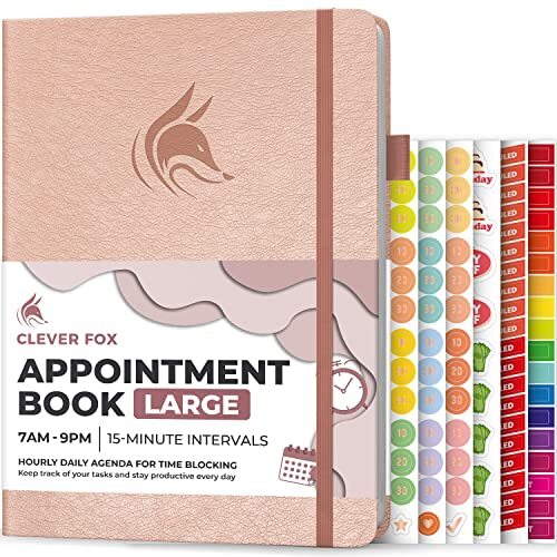 Appointment Book – Hourly Schedule Planner with 15 A4 (8.3" x 11") Rose Gold - Picture 1 of 6