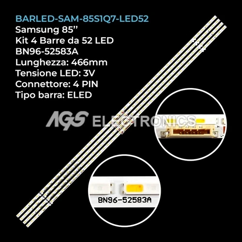 SAMSUNG BN96-52583A BN96-52592A ES85SVQFPBGA54 2 BAR STRIP 52 LED TV KIT