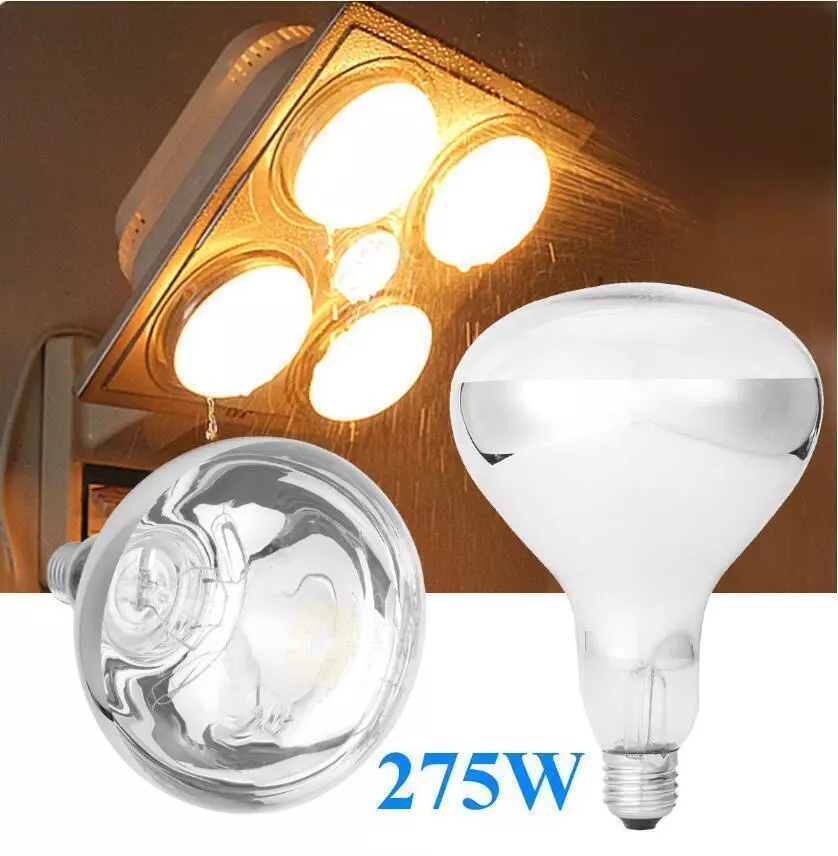 E27 275W Infrared Heat Lamp Light Bulb For Ceiling Exhaust Fan Bathroom Heater