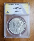 1928-S Peace Silver Dollar VAM-9 DDO ANACS AU53 Doubled Die Obverse