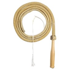 BULL WHIP 8' Waxed Braided with Wooden Handle and Nylon Popper MADE IN USA