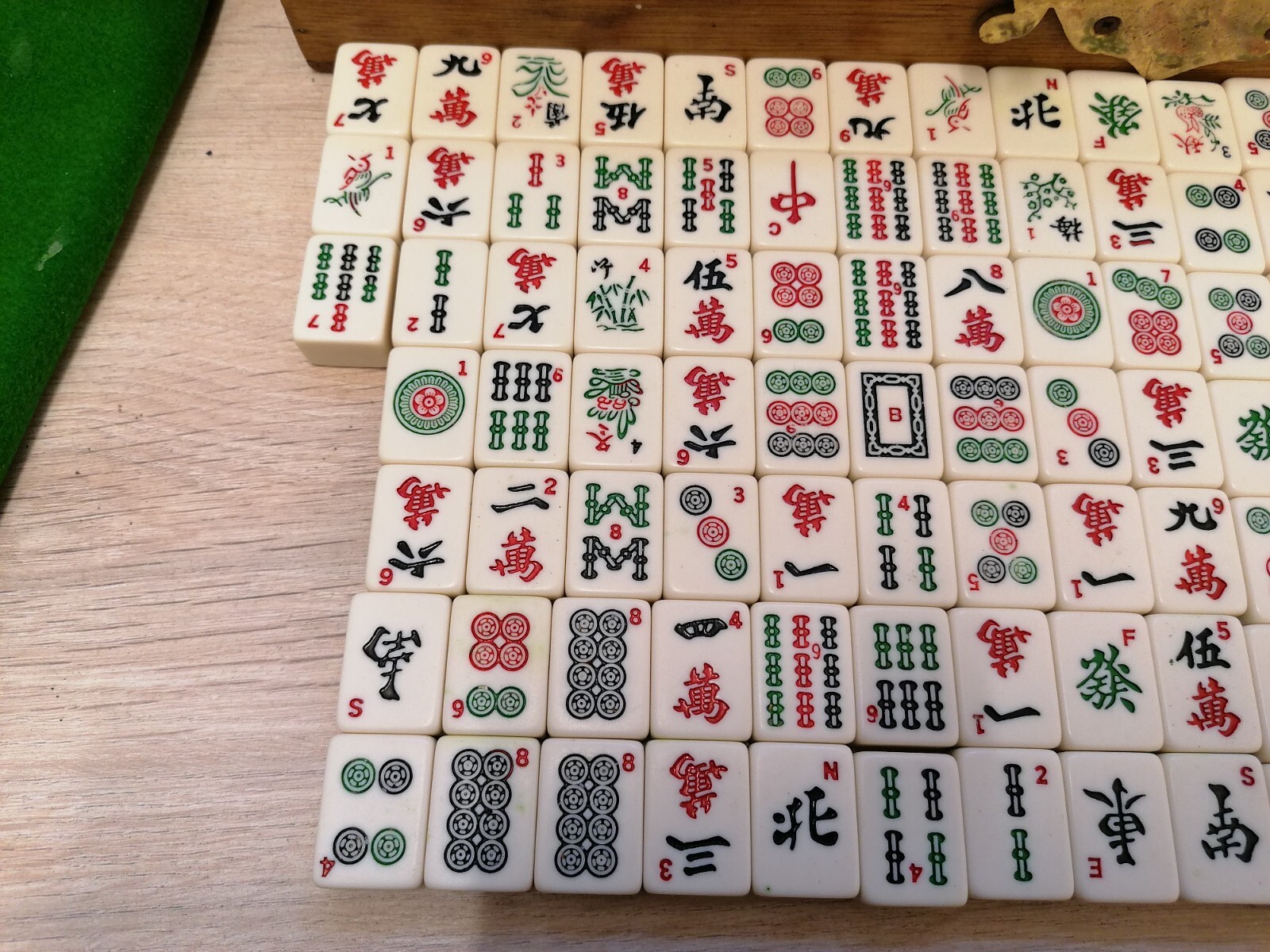 vintage mahjong wooden boxed with wooden trays eBay