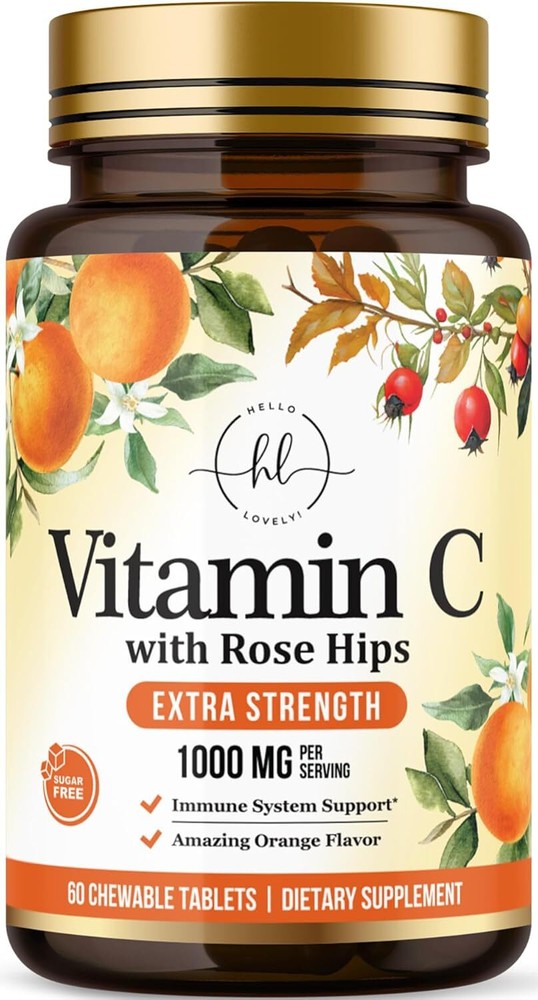 Chewable Vitamin C 1000 mg - For Immune Support & Antioxidant Protection Natural