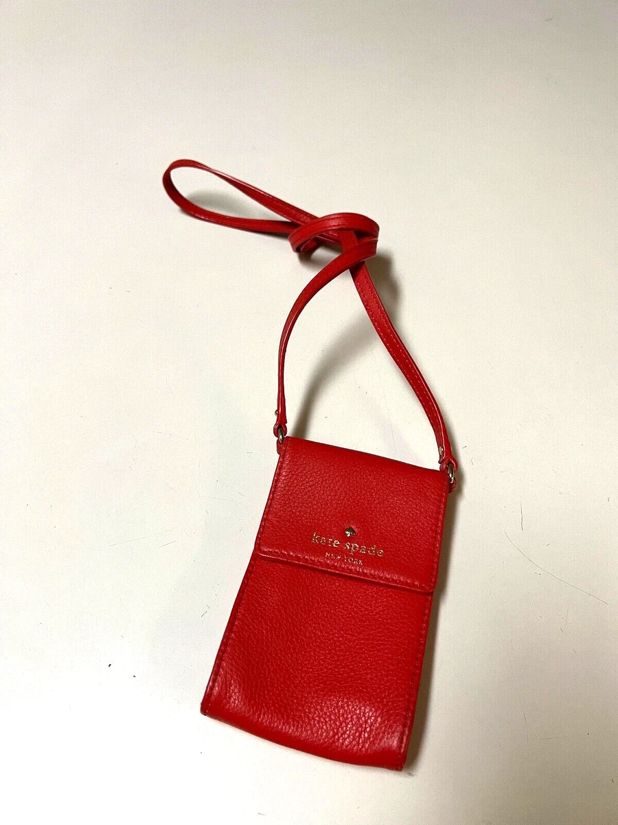 Small Kate Spade New York Crossbody Flapover Red Leather