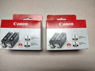 Lot of 2 Genuine Canon 5  PGBK Black Ink Cartridge - (2-Pack) New Old Stock