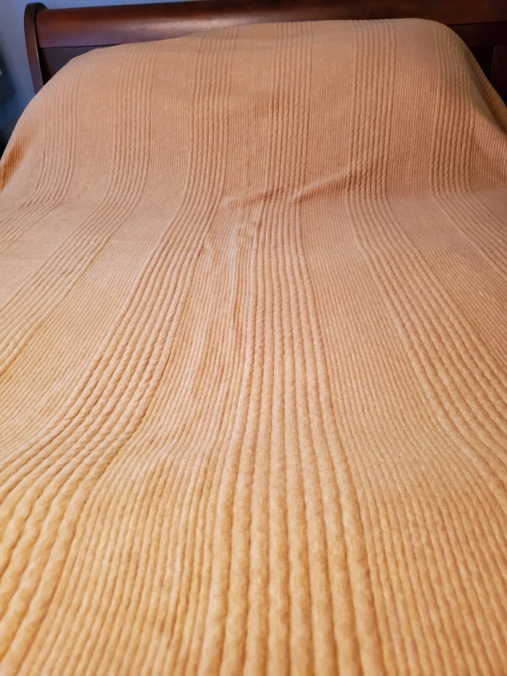 West Elm Cotton Cloud Jersey Golden Oak F/Q Duvet Cover NWOT Ribbed Matelasse  - Image 3 of 4