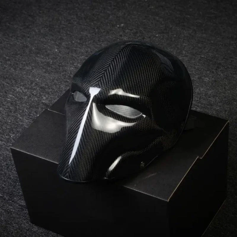 Coole Kohlefaser Maske Vollgesicht Halloween Cosplay Party Design Neuheit Ges... - Bild 3 von 4
