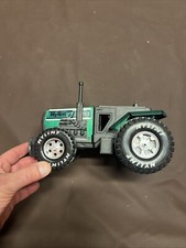 NYLINT FARMS Toy Tractor Green 9.5โ Made In USA Vintage Steel Plastic For Parts