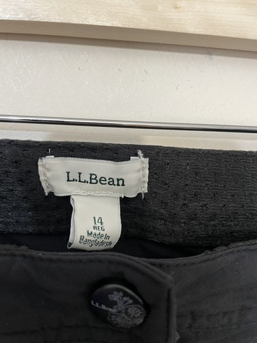 LL Bean black walking trousers outdoors hiking stretch pockets zip size 16 R - Picture 6 of 10