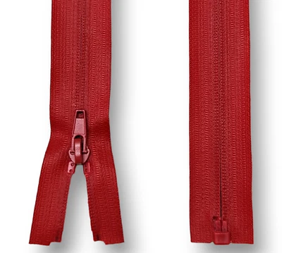 NDL Wasserdicht Outdoor Reißverschluss in Rot Spirale 7mm bis 80cm für Jacke Teilbar