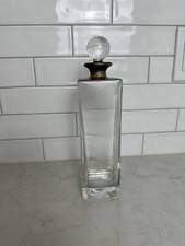 VTG Mette Ditmer Glass and Antiqued Gold Decanter Carafe Denmark 10”