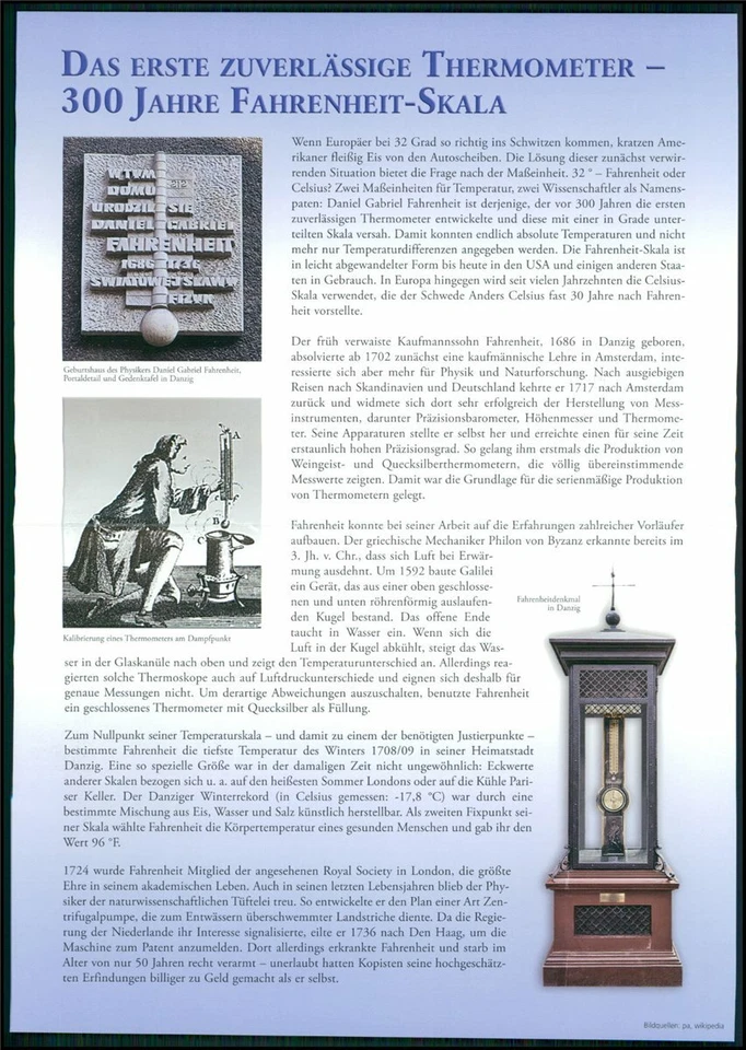 GERMAN POST ANNIVERSARY-FDC 2014 FAHRENHEIT SCALA THERMOMETER PHYSICS u774 - Image 3 of 4
