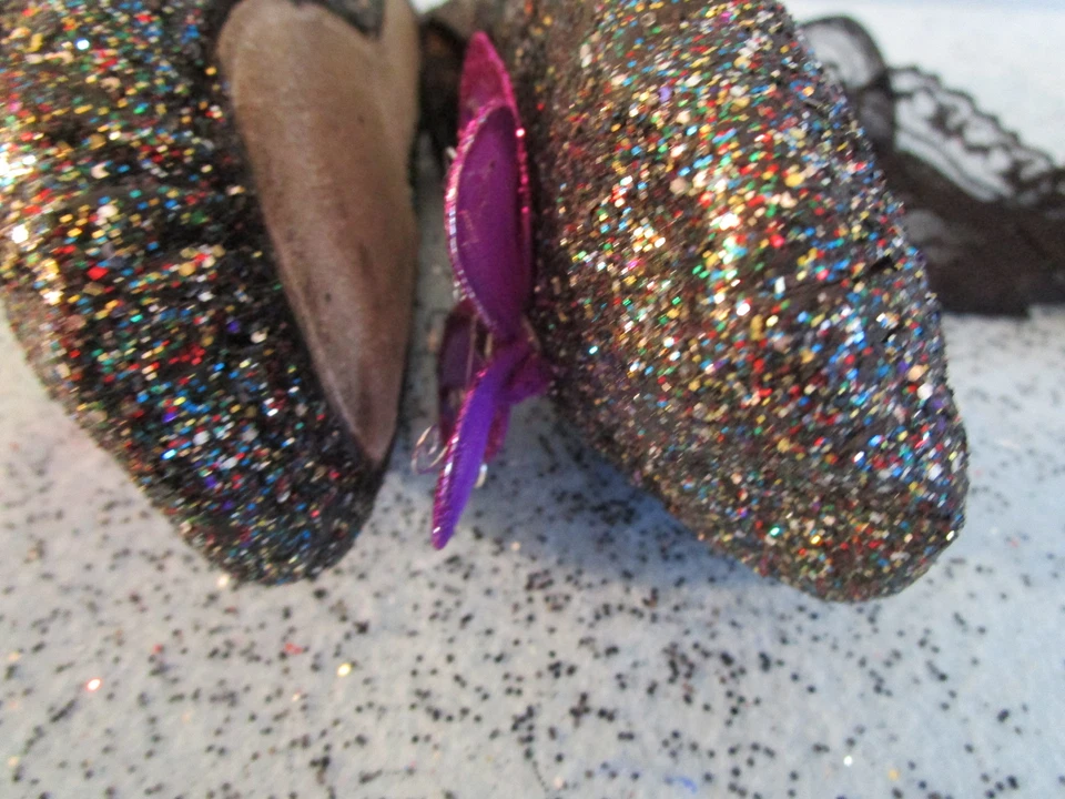 Chinelos femininos DARK FAIRY TAMANHO 6.5 sapatos de balé glitter fantasia de Halloween #B2 evil - Imagem 3 de 4