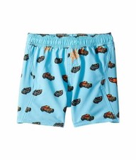 Volcom Little Boys 7/XL Board Swim Trunks Shorts Blue Hot Wheels Mesh Lined