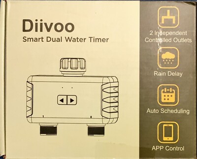 Diivoo Smart Dual Water Timer Bewässerung LCD WT-05 0,5-8 Bar 2 Ausgänge App