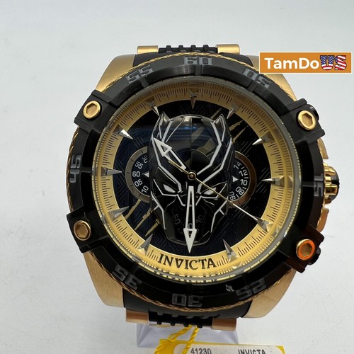#1 LIMITED - Invicta Marvel Black Panther Men's Watch- 52mm, Gold, Black (41230) - 第 1/8 張圖片