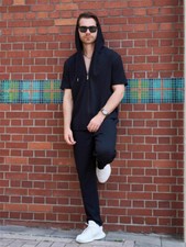 Mens Tracksuit 2-Piece Set Short Sleeve T Shirt Pants Sweatsuit Outfit Set