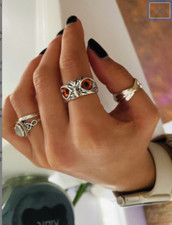 Owl Ring Bohemian Vintage Adjustable Statement Ring Blue Green Red Purple Orange