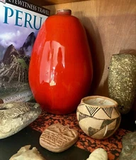 Polia & William Pillin Huge Mid-Century Modern Drip Glaze Studio Pottery Vase