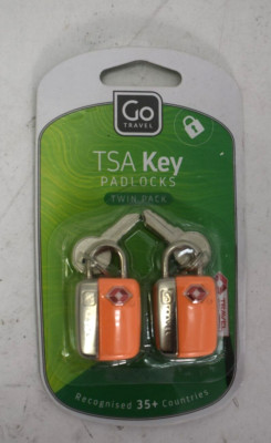 Go Travel TSA Key Padlocks Twin Pack Travel Sentry Security For Luggage Orange
