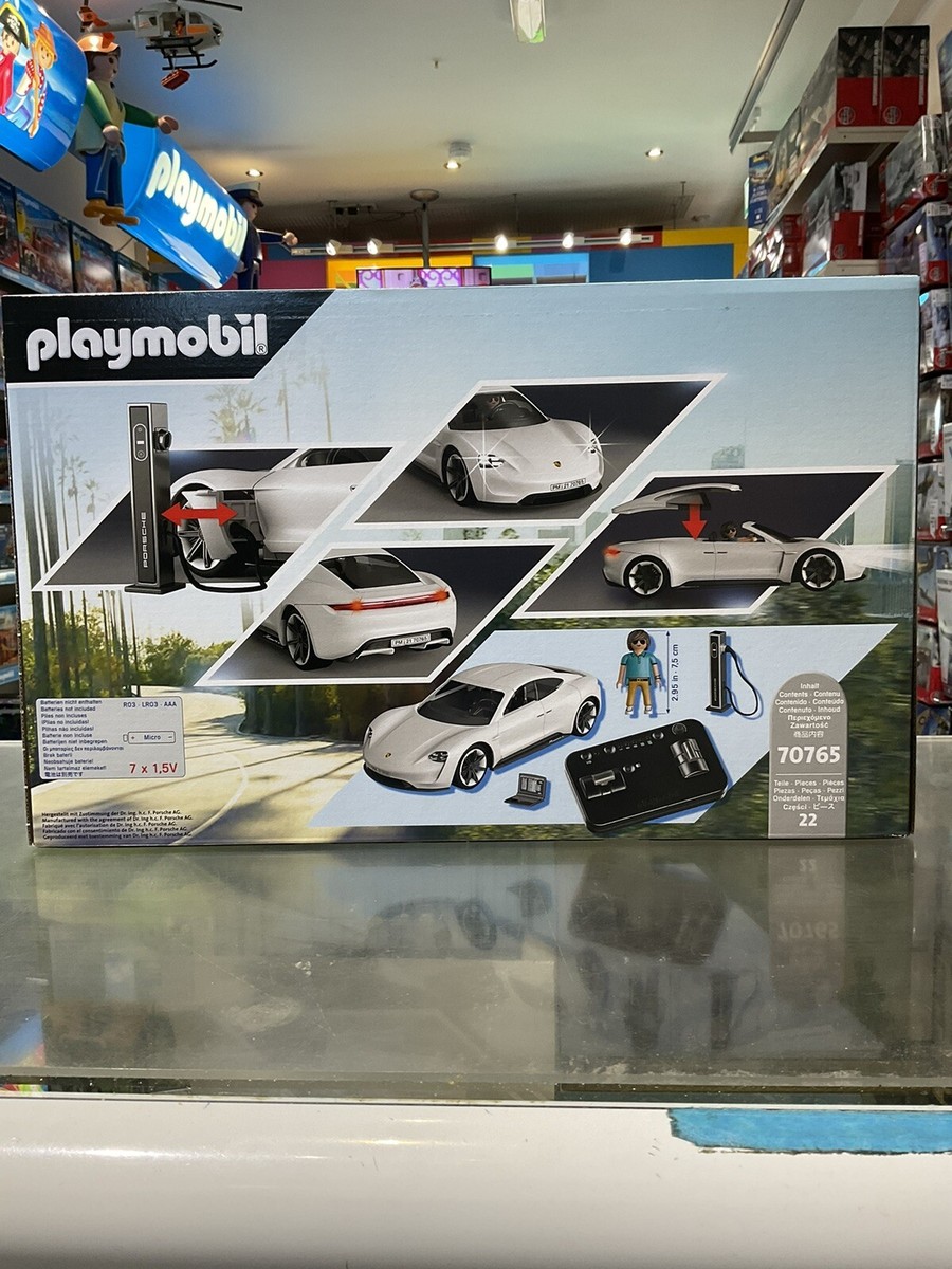 Playmobil 70765 Porsche Mission E – RC-auto – 1:17 Schaal – 22-delige Set – Licht En Geluid – Besturing Via Handzender – Geschikt Voor Kinderen Vanaf 5 Jaar En Verzamelaars