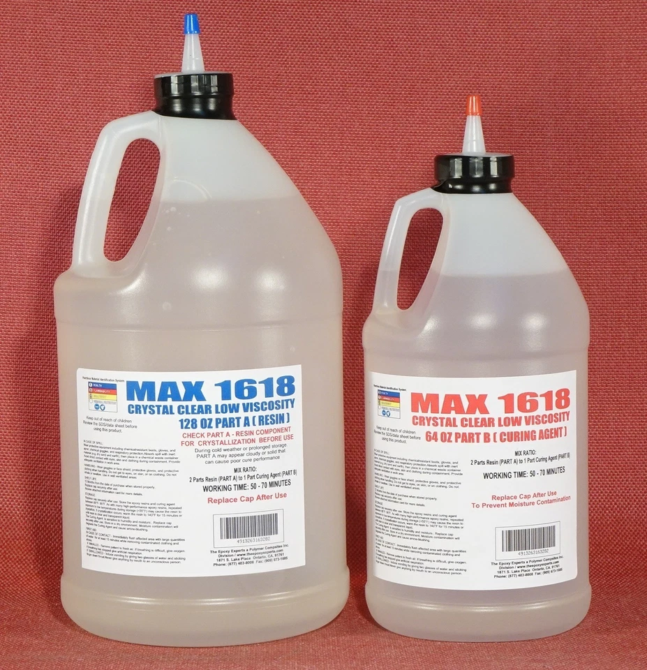 MAX 1618 /AB Epoxy Resin Crystal Clear Wood Working 4 Coating Commercial BarTop & Countertop