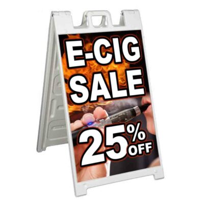 E-CIG SALE 25% OFF Signicade 24x36 Aframe Sidewalk Sign Banner Decal VAPE