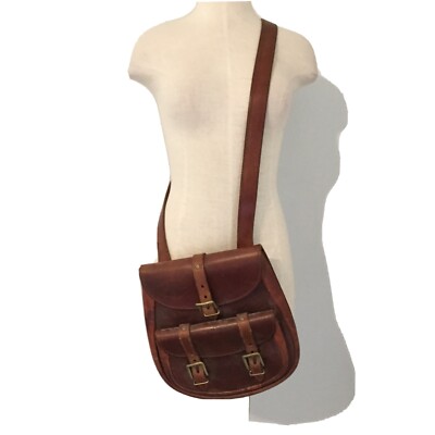 Earth Five Australia Crossbody Bag Brown Leather Messenger 