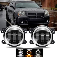 Pair 4 Inch Round Bumper Led Fog Lights For 2005 2006 2007 2008 Dodge Magnum