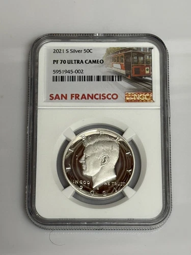 2021 S Silver 50C Ultra Cameo Bridge Label PF70 NGC U.C
