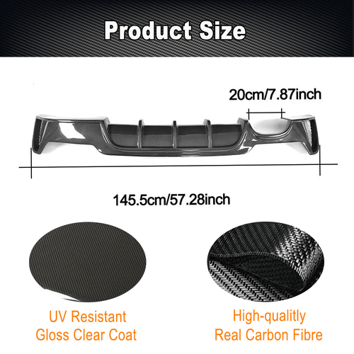 Carbon Heckdiffusor Diffusor Heckschürze für BMW F32 F33 F36 M-Paket Stoßstangen - Picture 6 of 11