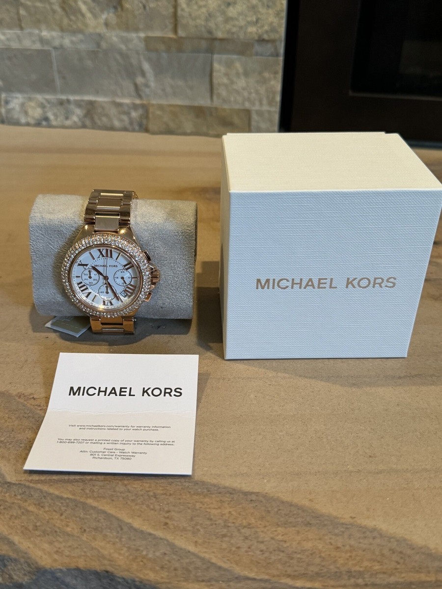 【ハワイ購入品】美品 MICHAEL KORS 腕時計 本体 箱付 HAWAII MICHAEL KORS CAMILLE ROSE GOLD CHRONOGRAPH WOMEN'S MK6995 WATCH