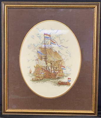 Vlaggeschip 1666 Lanarte  Counted Cross Stitch Framed & Matted Flagship