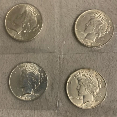 1923-P PEACE DOLLARS ((lot of four (4)))  (xf-au-bu)