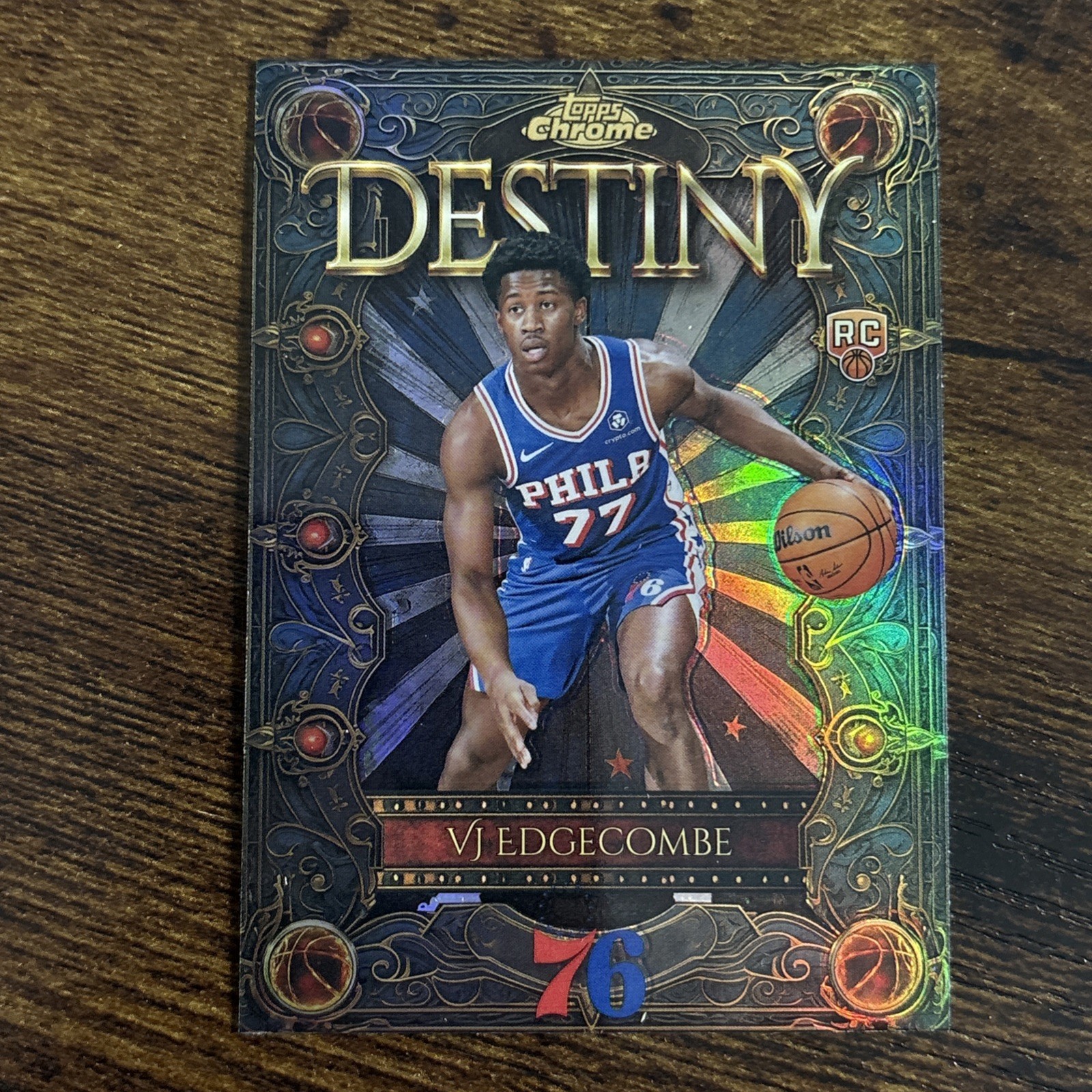 2025-2026 Topps Chrome Basketball VJ Edgecombe RC Destiny Refractor #D-3 76ers